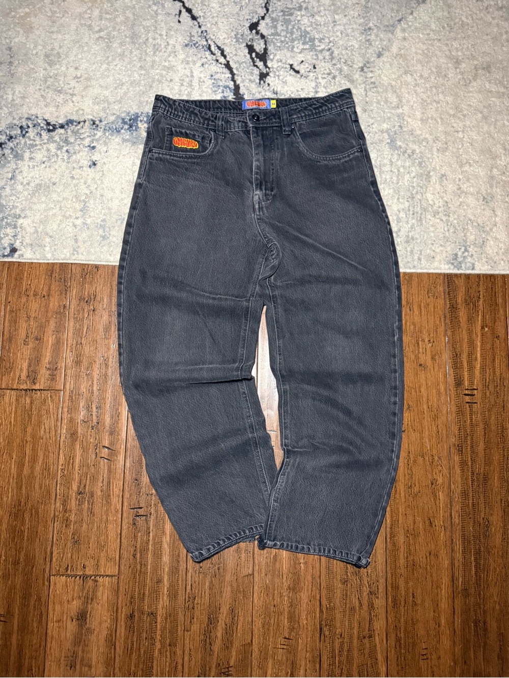 Empyre Baggy Black Washed Jeans - Size 32